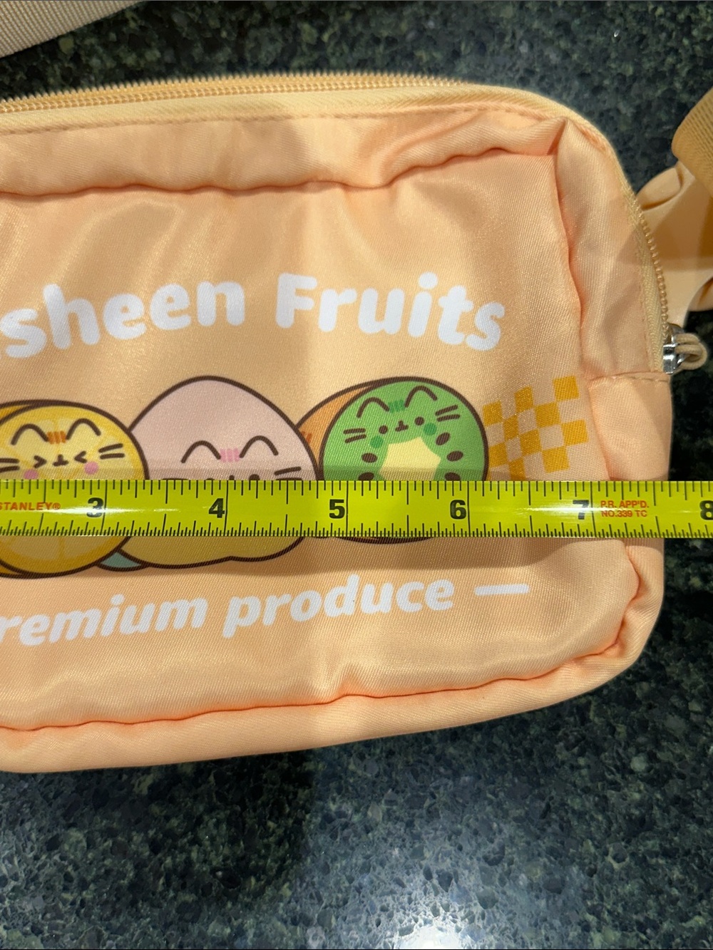 Pusheen fruits Peach orange Crossbody Bag purse cat pouch EUC - Picture 9 of 10